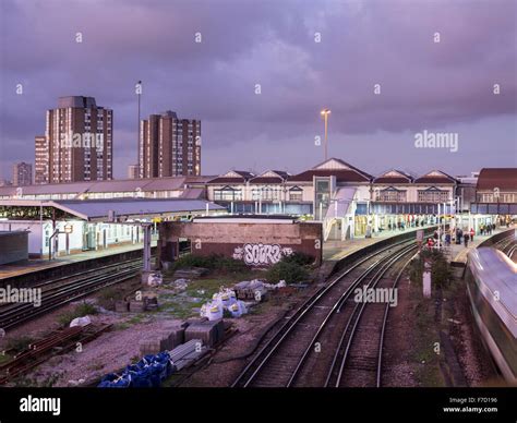 Clapham Junction train station at dusk Stock Photo - Alamy