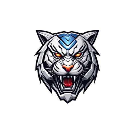 AI generated logo esport head of tiger futuristic robot outline illustration design 37132571 PNG