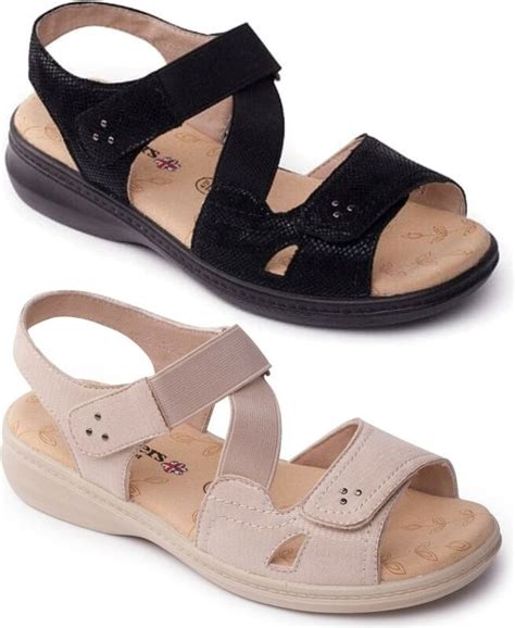 Padders LOUISE Ladies Womens Extra Wide Plus Open Toe Summer Touch Close Sandals | eBay