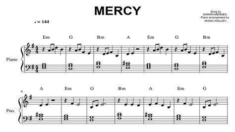 Shawn Mendes - Mercy (easy piano sheet) - YouTube