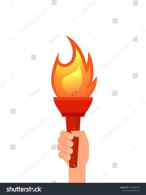 Hand Holding Flaming Torch Clipart Image Stock Vector (Royalty Free ...