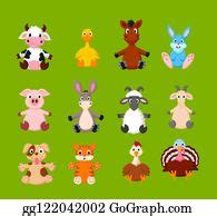 900+ Farm Animals Vector Set Cute Cartoon Animals Cartoon | Royalty Free - GoGraph