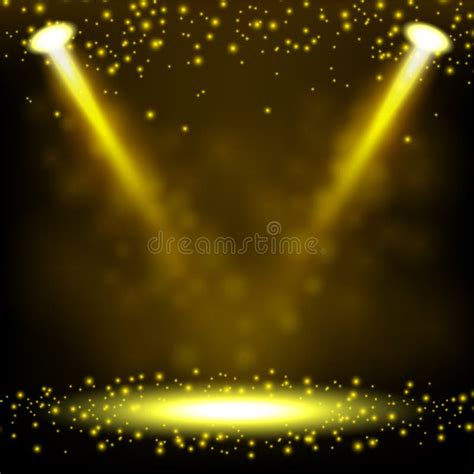 Gold Spotlight Isolated. Vector Light Stock Vector - Illustration of background, illuminated ...