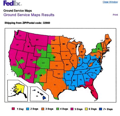 FedEx Shipping map