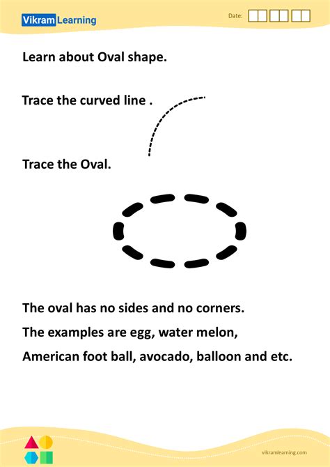 Download learn about oval shape worksheets | vikramlearning.com