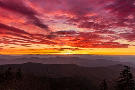 Clingmans Dome Sunrise Color Smoky Mountains Photo Print | Photos by Joseph C. Filer
