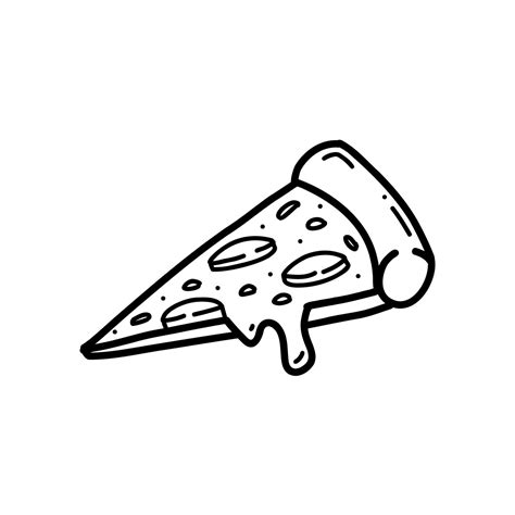 pizza slice with melting cheese doodle hand drawn illustration 10352246 ...