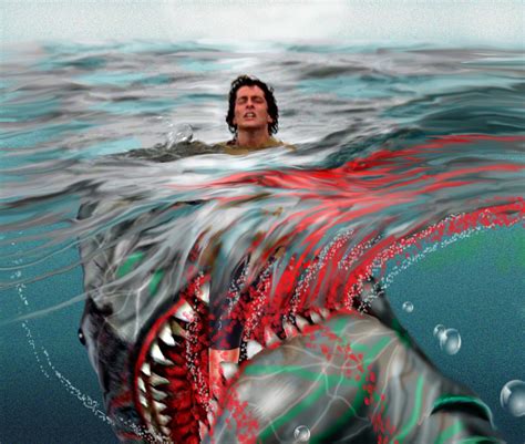 Jaws artwork by Federico Alain. | Shark art, Jaws film, Jaws movie poster