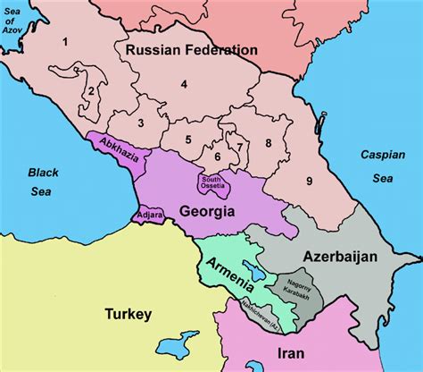 Political Map Of Caucasus