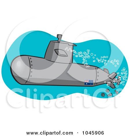 Royalty-Free (RF) Clip Art Illustration of a Cartoon Submerged Submarine by toonaday #1045906