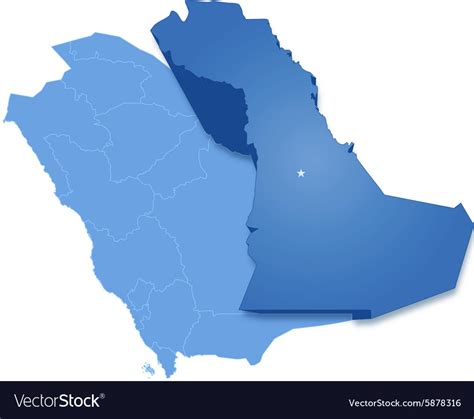 Map of saudi arabia the region eastern province Vector Image