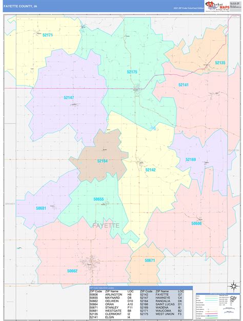 Fayette County, IA Wall Map Color Cast Style by MarketMAPS - MapSales.com