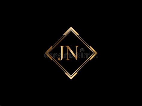 JN Initial Diamond Shape Gold Color Later Logo DesignX Stock Vector ...