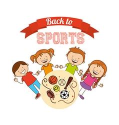 Kids sports Royalty Free Vector Image - VectorStock