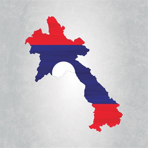 Laos map with flag 4266797 Vector Art at Vecteezy