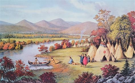 Native American Village Painting