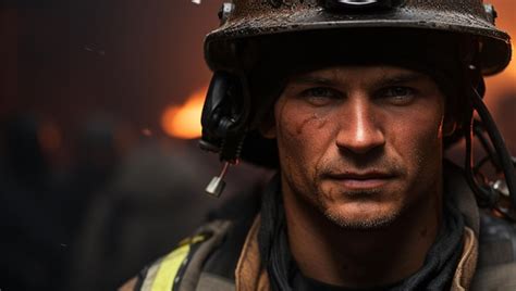 Premium AI Image | firefighter front view