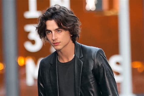 Timothée Chalamet Films Chanel Commercial in Leather Suit in NYC ...