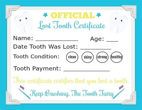 Printable Tooth Fairy Letter