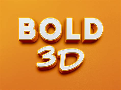 3D Bold Text Effect-Free PSD File | All Design Creative
