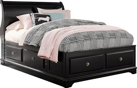 Kids Oberon Black 3 Pc Twin Sleigh Bed with 4 Drawer Storage - Rooms To Go