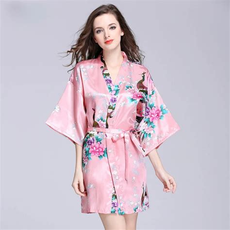 Silk Robe Femme Sleepwear Satin Robes Women Sexy Bathrobe Spring Autumn ...