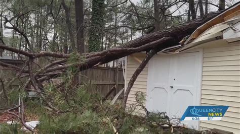 Tree on home, other damage in Garner after Wake County tornado warnings - YouTube