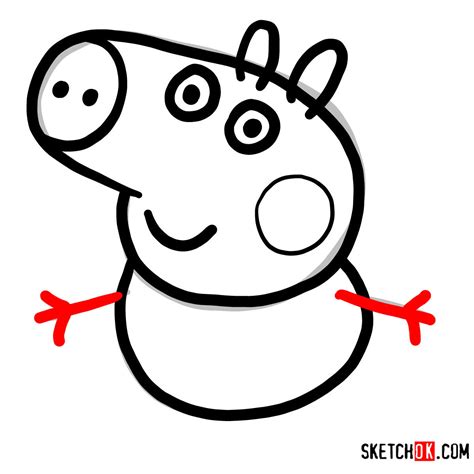 How to Draw George Pig in 8 Easy Steps | SketchOk