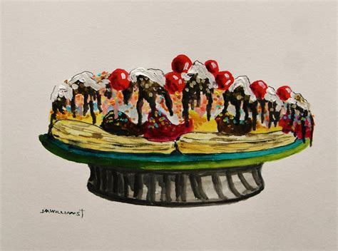 Original Ice Cream Sundae Food Watercolor Impressionism | #2099775506