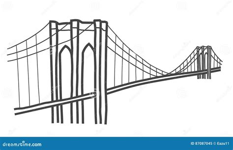 Simple Brooklyn Bridge Sketch - luxurylip