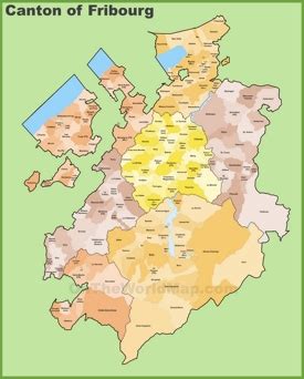 Canton of Fribourg Maps | Switzerland | Maps of Canton of Fribourg