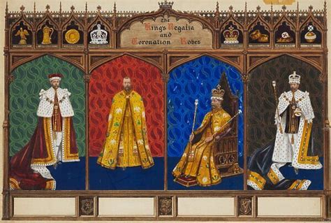 The Kings Regalia and Coronation Robes Four medieval #14256845 Poster