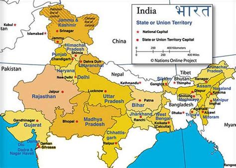 Nord-ouest de l'Inde carte - carte du nord-ouest de l'Inde (Asie du Sud ...