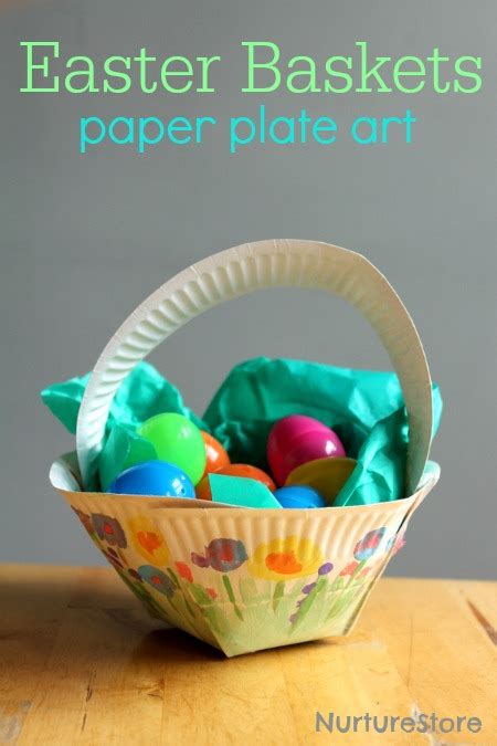 Paper plate Easter basket craft - NurtureStore