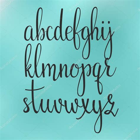 Handwritten brush style calligraphy cursive font Stock Vector by ...