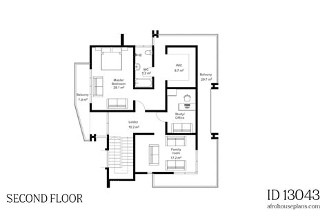 4 Bedroom Modern House Plan 13043 | AfroHousePlans.com