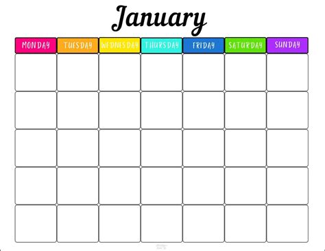 Cute Printable Monthly Calendar
