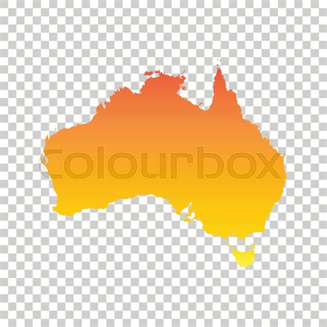 Australia map. Colorful orange vector ... | Stock vector | Colourbox