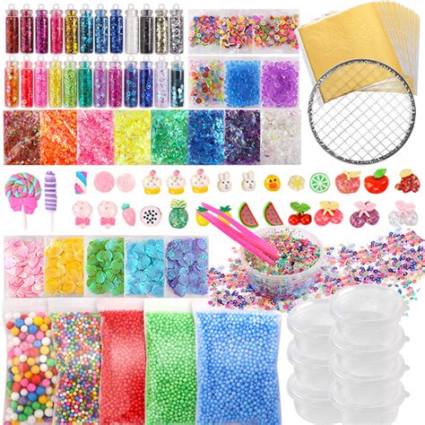 Buy 110pcs Slime Making Supplies Kit, Slime Add Ins, Slime Accessories, Glitter, Foam Balls ...