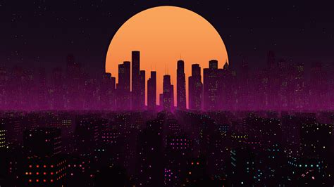 1366x768 Retrowave City Sunset 4k Laptop HD ,HD 4k Wallpapers,Images,Backgrounds,Photos and Pictures