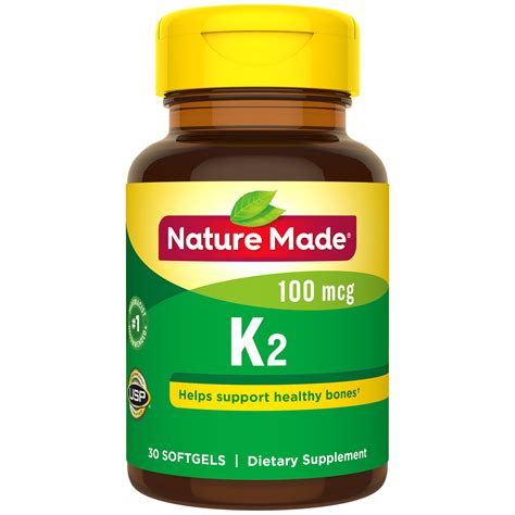 Nature Made Vitamin K2 100 mcg Softgels, 30 Count for Bone Health? - Walmart.com