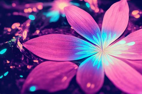 Premium AI Image | bioluminescent beautiful fairy flowers background AI ...