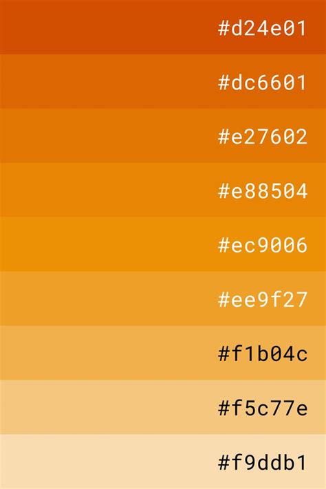 Orange color palette | Hex color palette, Digital paint color, Orange color palettes