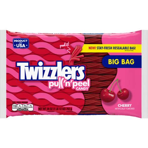 TWIZZLERS PULL 'N' PEEL Cherry Candy, 28 oz, 2 Count