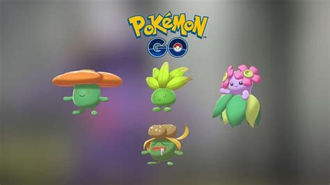 Pokemon GO Shiny Oddish, Shiny Gloom, Shiny Villeplume, Shiny Bellossom ...