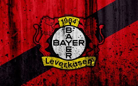 FC Bayer 04 Leverkusen logo, Bundesliga, stone texture, Germany, Bayer ...