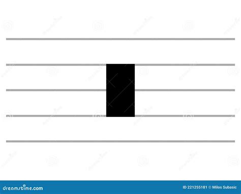 Black Music Symbol Of Quadruple Whole Note Rest On Ledger Lines Cartoon Vector | CartoonDealer ...