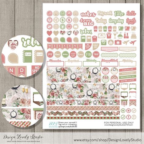 NEW YEAR Planner Stickers Printable Planner Stickers January - Etsy