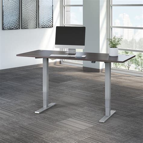 Move 40 Series by Bush Business Furniture 72W x 30D Height Adjustable Standing Desk, Storm Gray ...