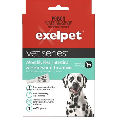 Exelpet Vet Series Monthly Flea, Intestinal & Heartworm Treatment ...